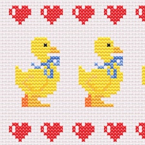 Duckling, cross stitch, embroidery scheme, embroidery on clothes, needlework for beginners, scheme for beginners, PDF-pattern