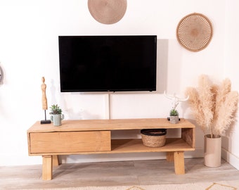 Meuble télé en bois massif sur-mesure style scandinave I Pied bois