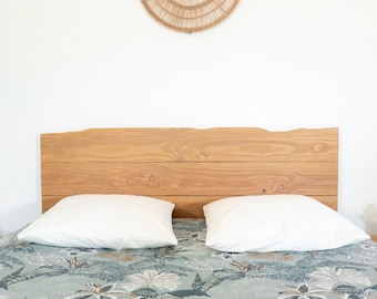 Tête de lit rustique en bois massif sur-mesure fait à la main