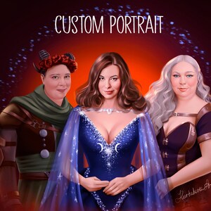 Birthday Portrait From Your Photo/ Custom Friendship Illustration/ Personalized Birthday Gift for Friend/ Friends/ Custom Digital  Portrait