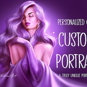Commission Portrait Custom Portrait from your photo Personalized Gift for Birthday Anniversary Cartoon Drawing Fantasy Realistic Painting