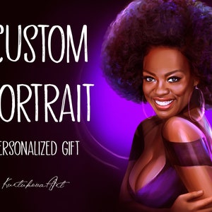Commission Portrait Custom Portrait from your photo Personalized Gift for Birthday Commission Drawing Realistic Paintings Blacklivesmetter