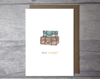 Goodbye Card Bon Voyage Leaving Work || Blank Inside