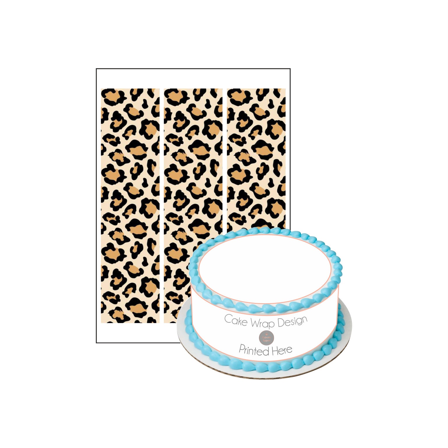 Leopard Print Cake Wrap Personalised Edible Prints Edible Etsy