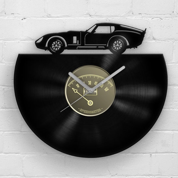 Classic Sports Car Vinyl Clock, Best Gift for Dad, Father's Day Gifts, Wall Decor for Him, Retro Vehicle, Man Cave Sign, Garage Wall Hanging