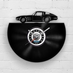 Relógio de vinil de carro antigo: arte de parede de garagem cortada a laser