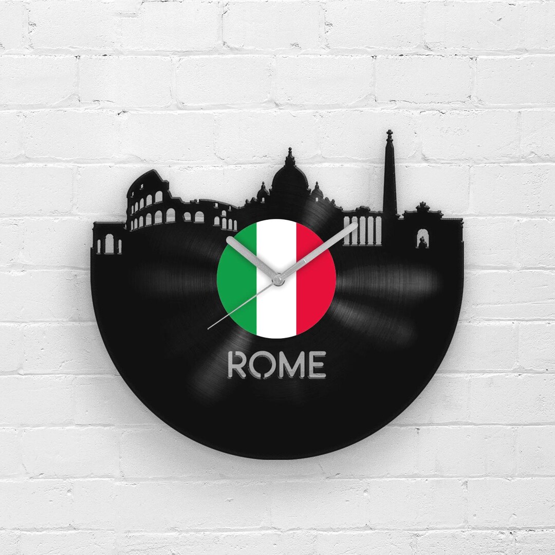 Wall Watch Design Rome Rome Italy Map Vinyl Record Wall Clock - Retro Living Room Wall ...