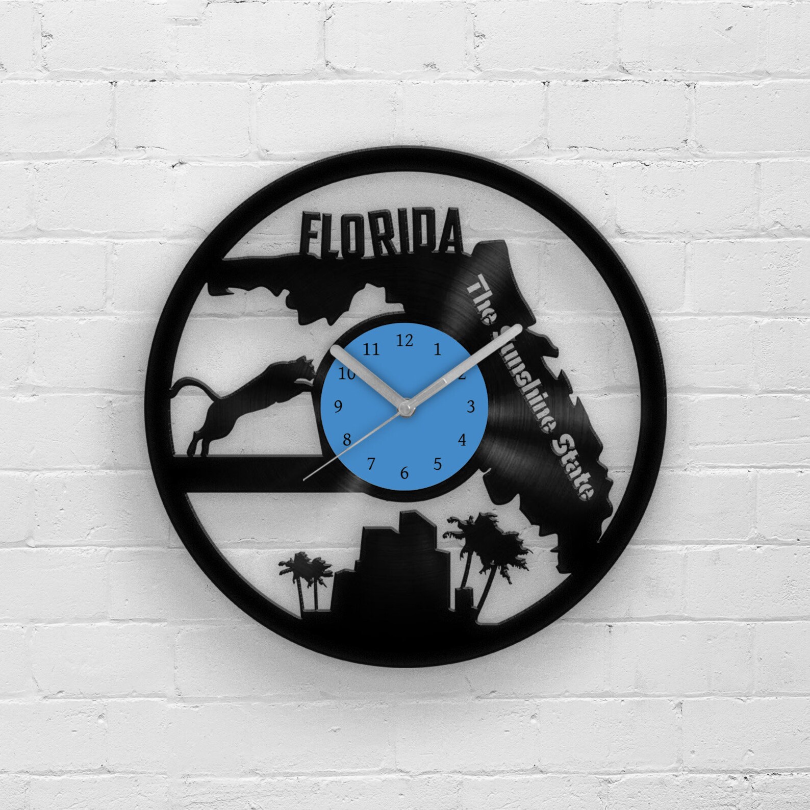 Florida State Wall Clock Florida Vinyl Clock Vinyl Wall Etsy