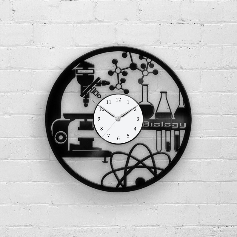 Сhemistry Vinyl Record Сlock, Science Gifts, Biology Wall Clock ...