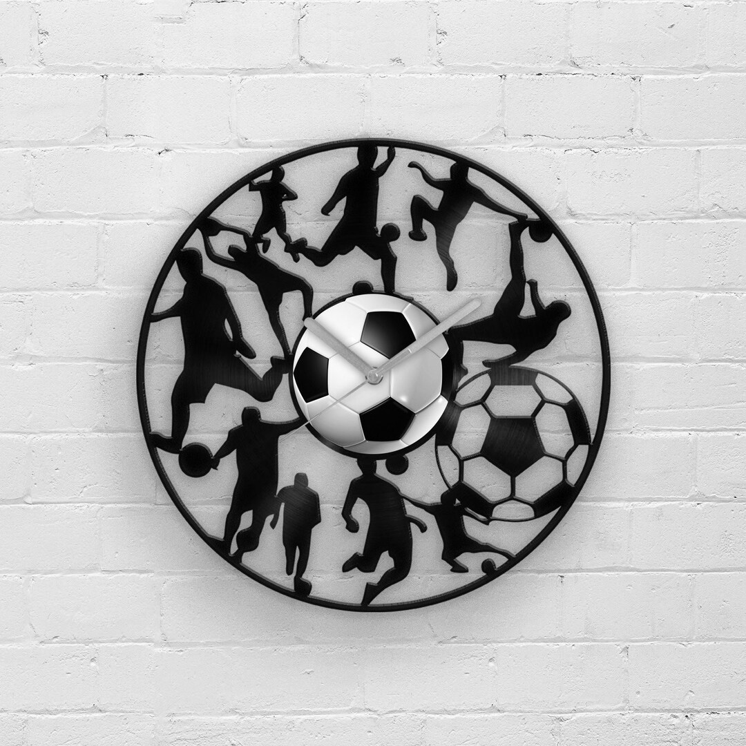 Football Fan Gift Vinyl Wall Clock Football Gifts for Him Etsy