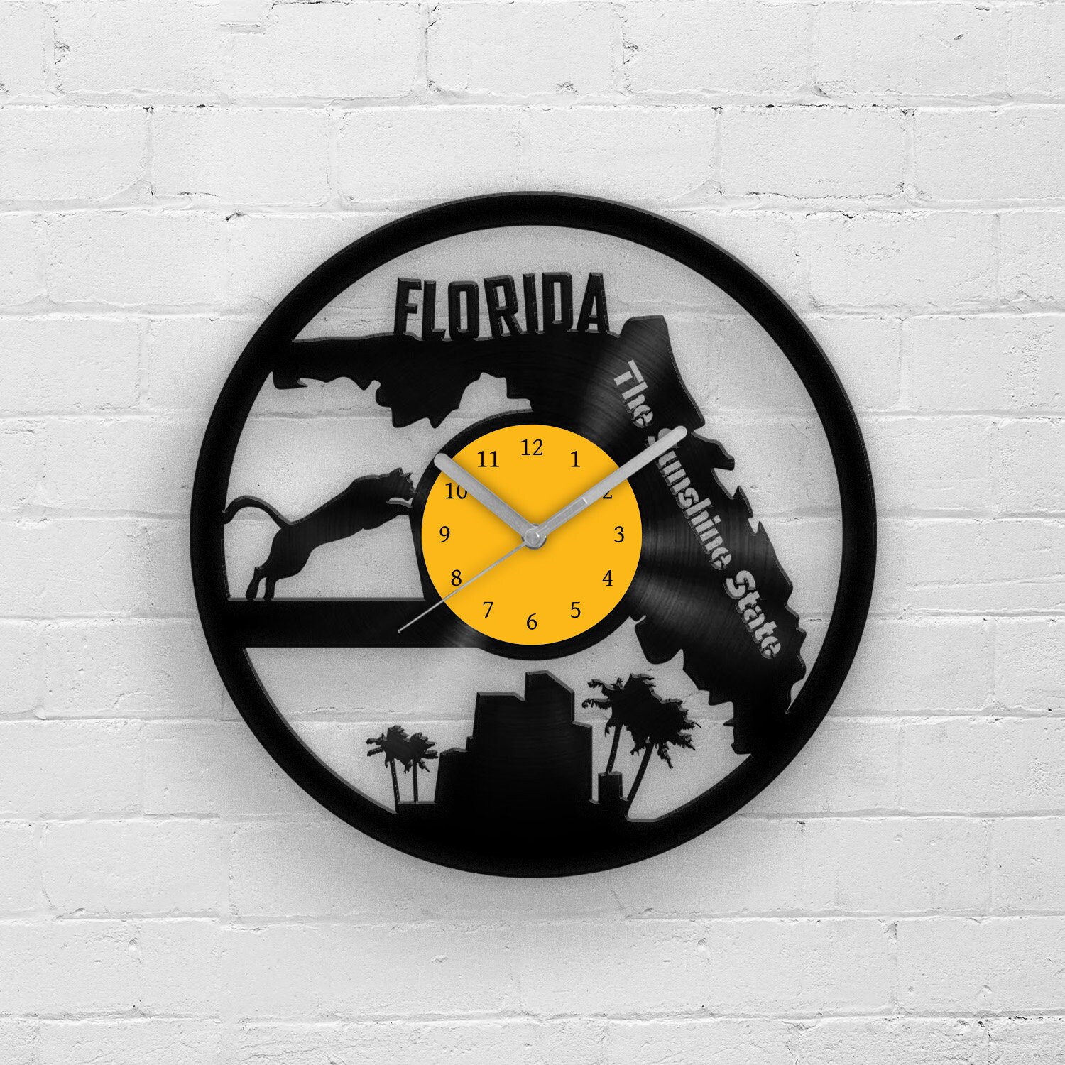 Florida State Wall Clock Florida Vinyl Clock Vinyl Wall Etsy