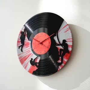 Horloge murale disque vinyle escalade pour grimpeurs, décoration murale bloc, cadeau voyage vintage, art mural fan de sports extrêmes, homme des cavernes
