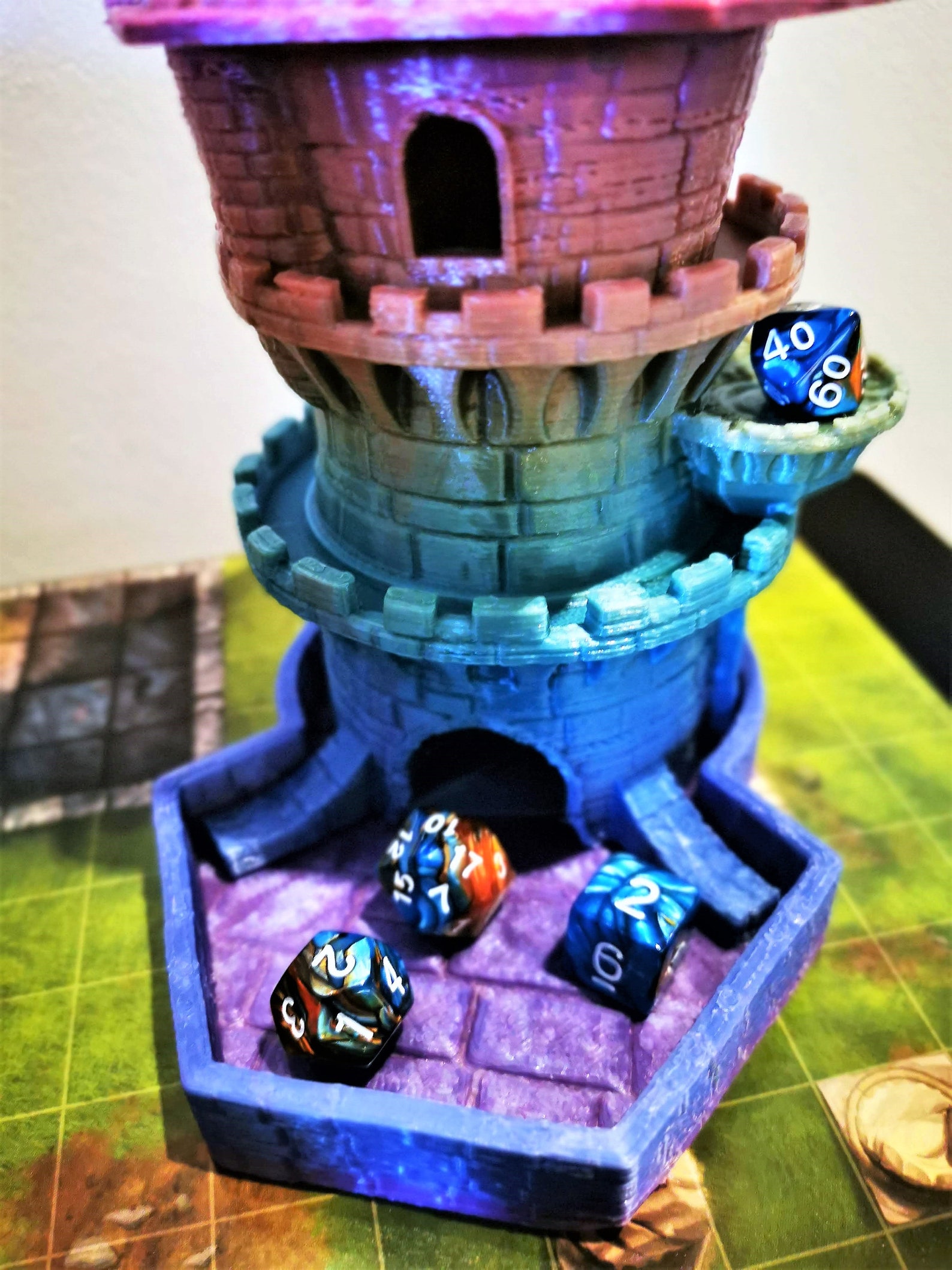 Wizard Dice Tower in Rainbow designed by Fates End DnD or Etsy