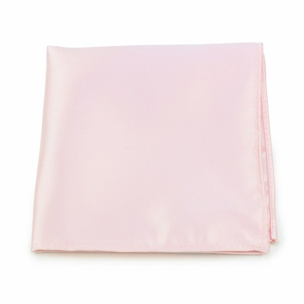 Blush Pocket Square | Men's Pocket Square in Solid Blush Pink - satin finish