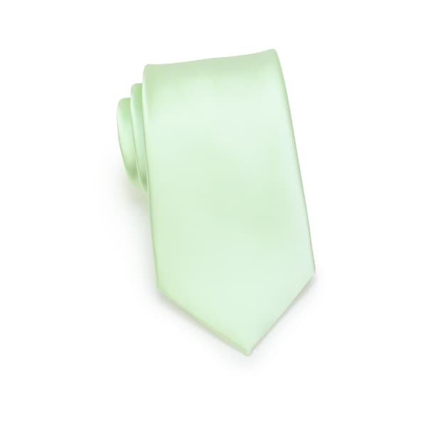 Light Mint Tie | Men's Necktie in Light Mint Green | Solid Color Ties in Light Mint Green | Wintermint Pastel Green Ties | Mint Wedding Tie