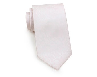 Soft Pink Paisley Tie Extra Long
