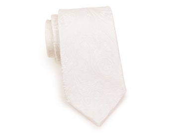 Ivory Paisley Tie | Formal Wedding Tie in Ivory Paisley Design