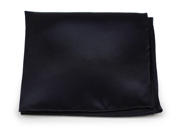 Schwarzes Pocket Square | Schwarzer Taschen hanky in Satin Finish | Formal Jet Black Herren Pocket Square in klassischer Größe 10 x 10 inch