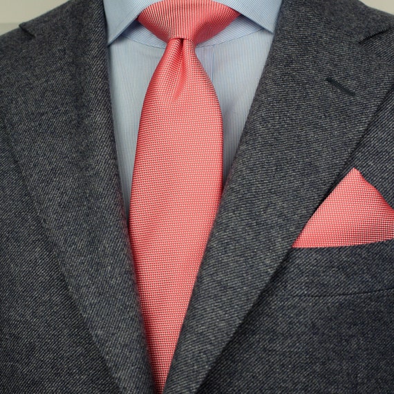 para hombre en Neon Coral Corbata boda neón Etsy México