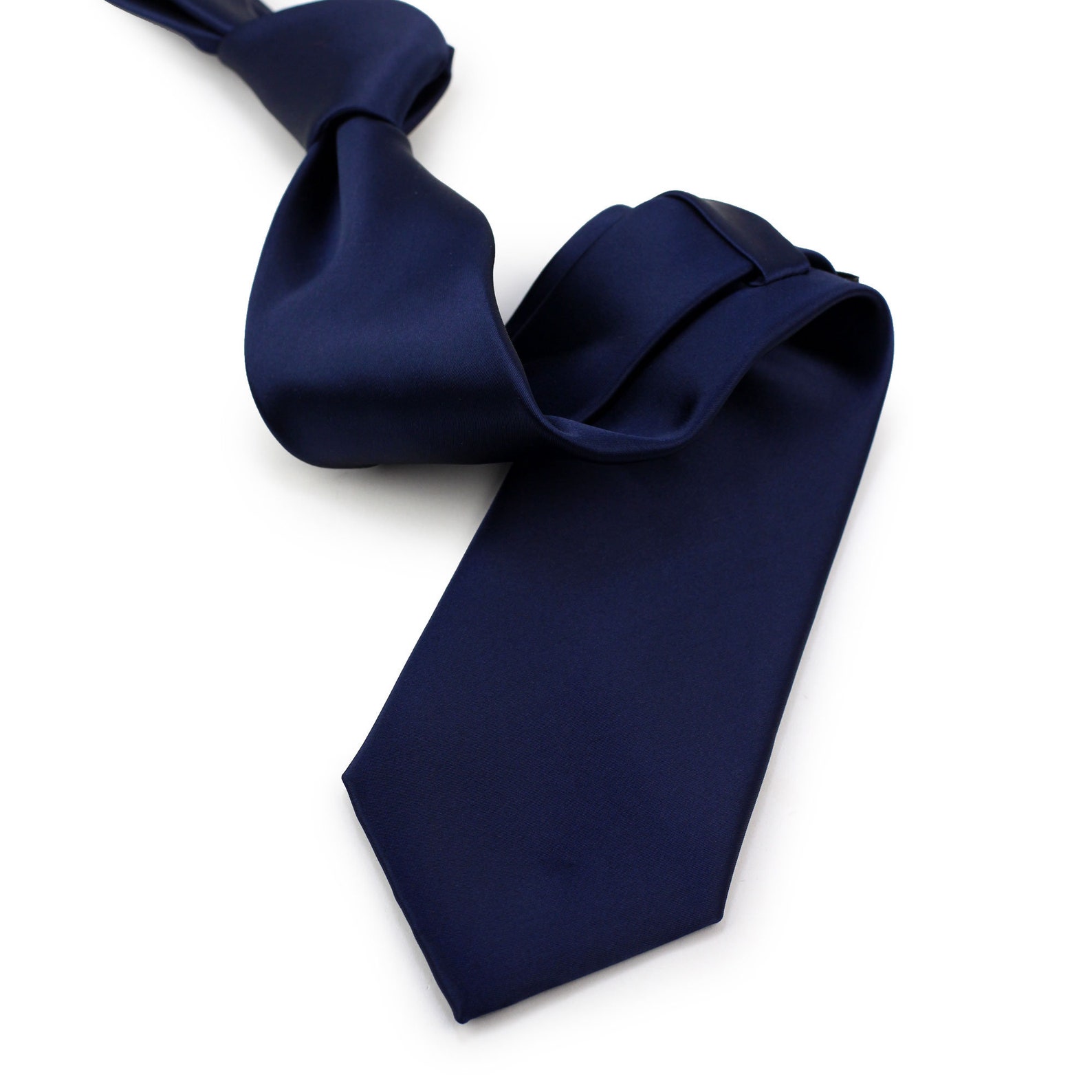 Extra Long Navy Tie XL Necktie in Solid Navy Men's Etsy