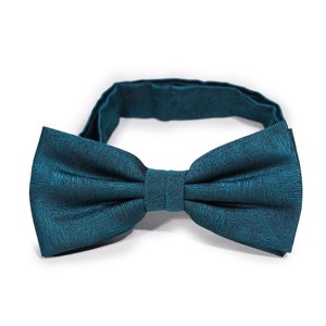 Gem Blue Bow Tie | Formal Mens Bow Tie in Gem Colored Woodgrain
