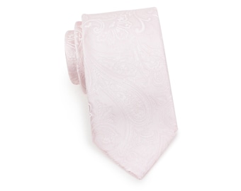 Blush Paisley Tie | Men's Wedding Necktie in Blush Pink Paisley Design