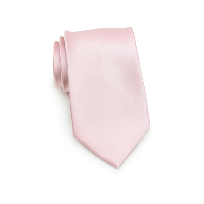 Blush Necktie & Pocket Square Set Wedding Tie Set in Blush Pink image 6