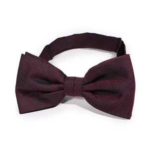 Woven Wine Bow Tie | Formal Mens Wine Bow Tie with Woodgrain Texture