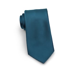 Peacock XL Tie | Extra Long Necktie in Dark Teal Blue | Men&#39;s XXL Sized Tie in Dark Peacock Teal | XL Length Tie Size (fits men 6&#39;3&quot;+)