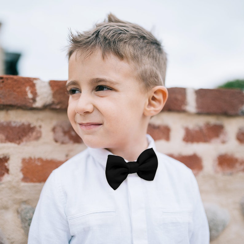 Kids Bow Tie Black Solid Black Kids Bow Tie Boys and - Etsy