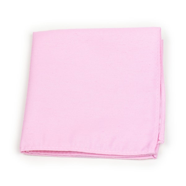 Tickled Pink Pocket Square | Mens Suit Hanky in Solid Tickled Pink Matte Finish