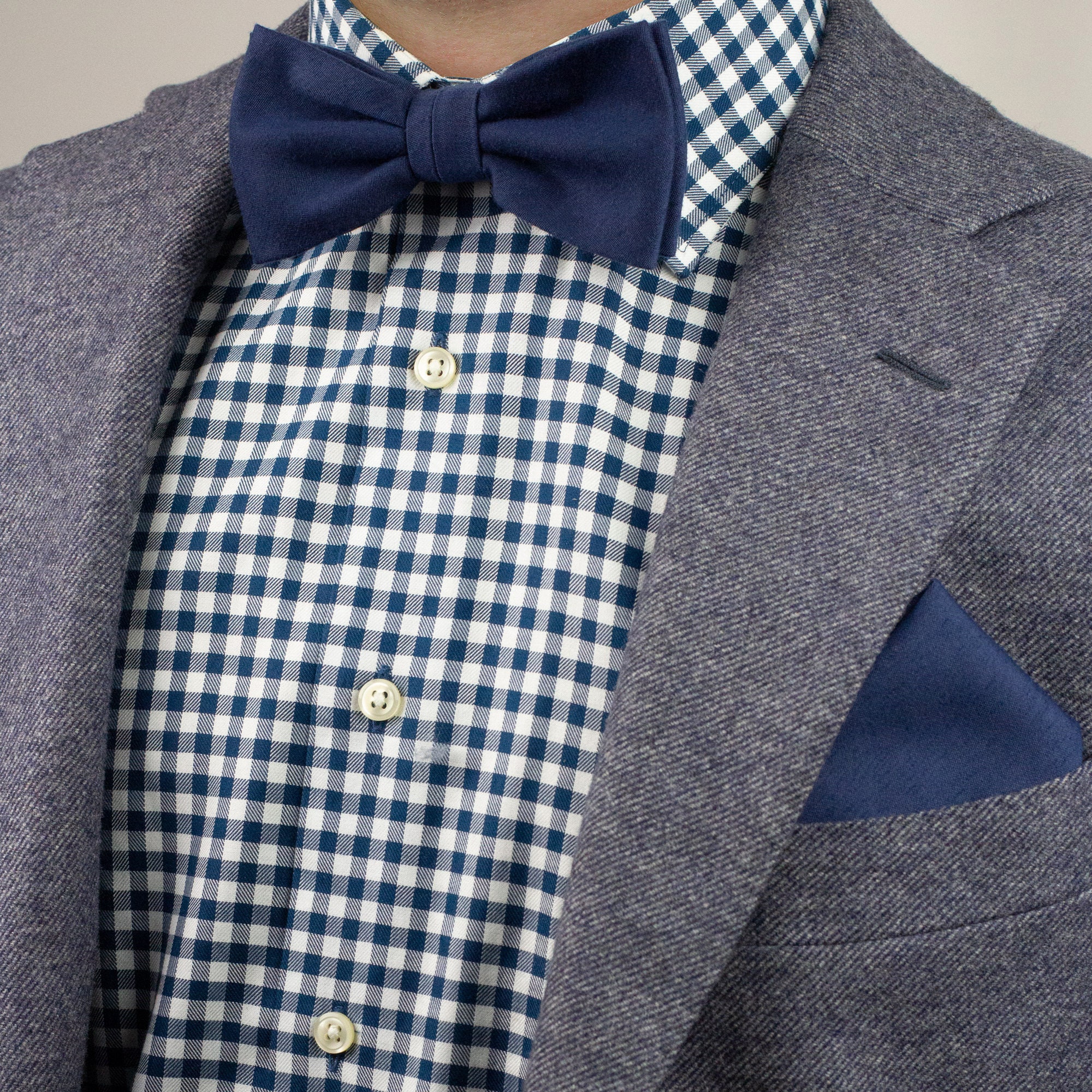 Solid Navy Bow Tie Set Formal Men's Bow Tie and Pocket Etsy