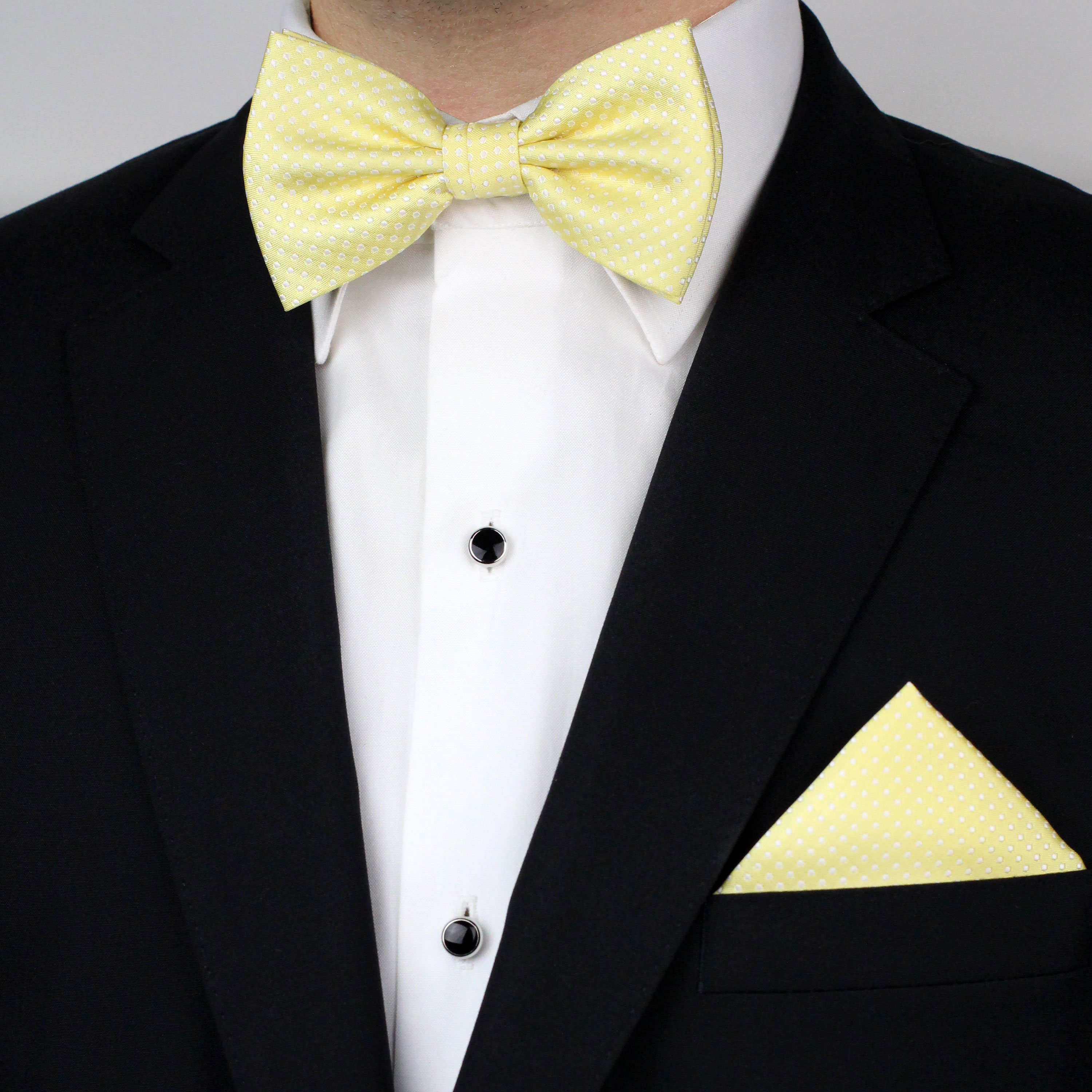 Light Yellow Bow Tie Men s Pre tied Bow Tie in Pastel Yellow With