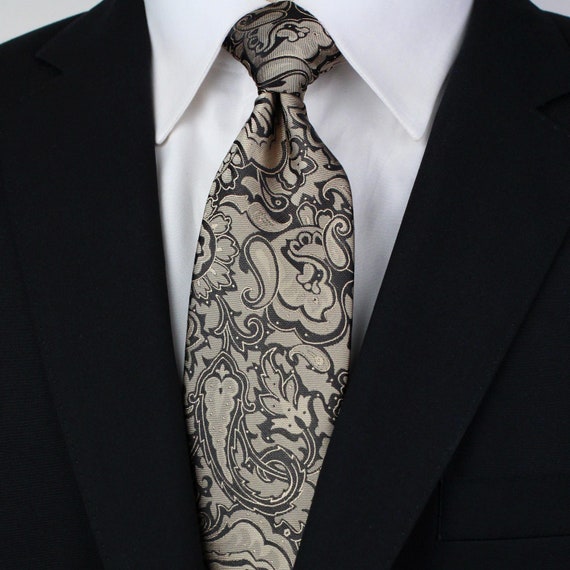 black and beige tie