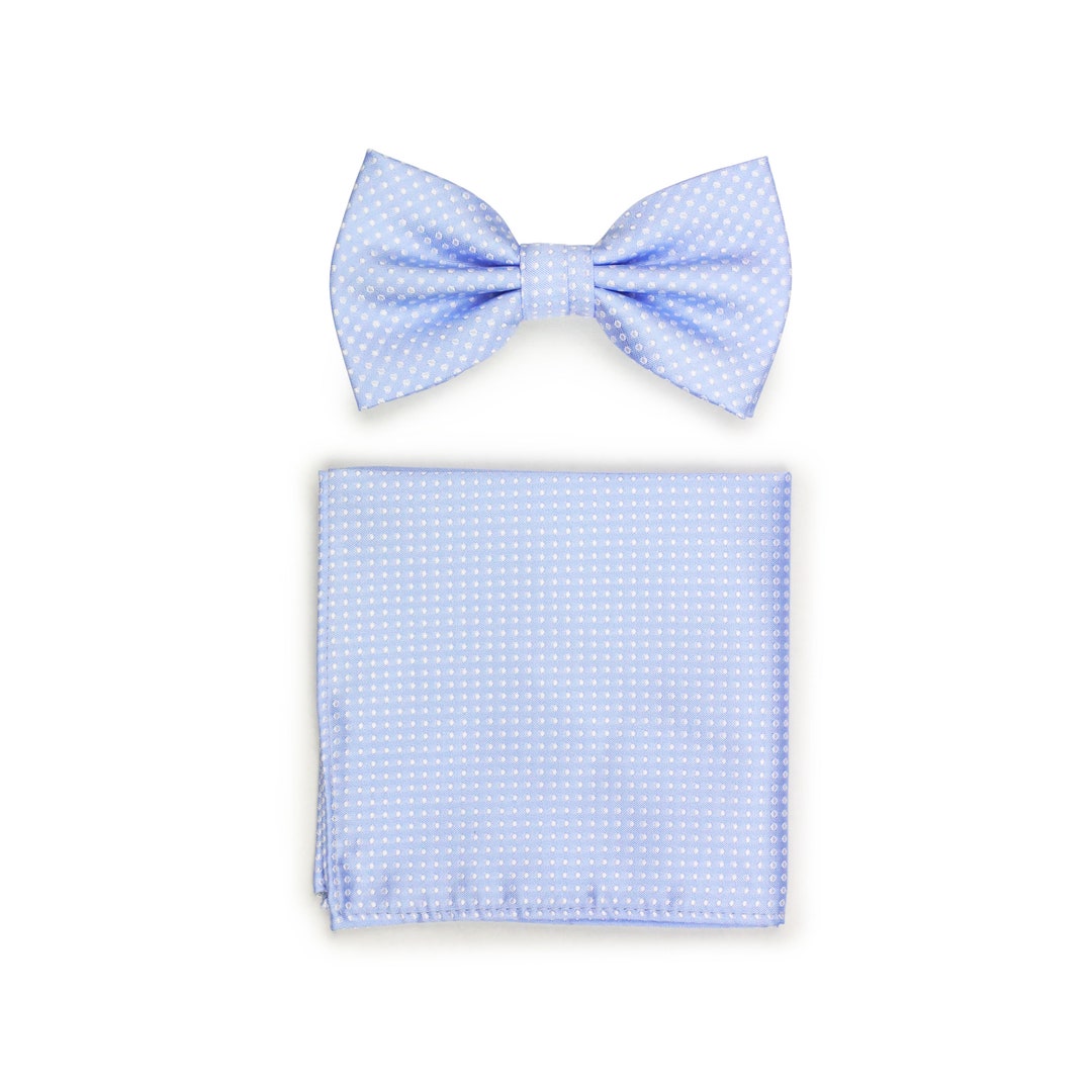 Bow Tie Set in Baby Blue Men's Bow Tie and Pocket Square - Etsy
