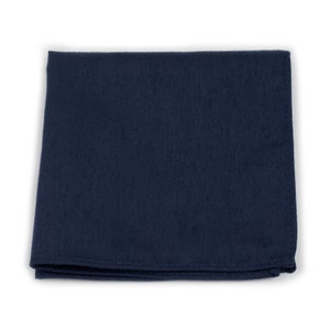 Midnight Blue Pocket Square | Dark Navy Blue Suit Hanky in Matte Finish