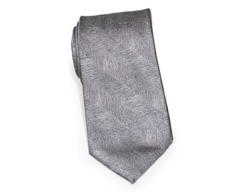 Woodgrain Texture Tie in Graphite Gray - Modern Graphite Gray Mens Wedding Necktie