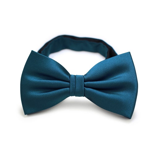 Peacock Bow Tie Men's Bow Tie in Dark Teal Blue Bow Etsy