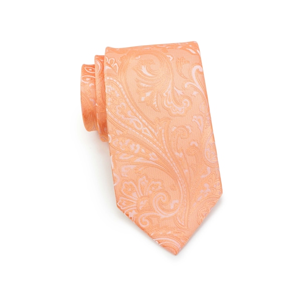 Peach Orange Tie | Mens Paisley Tie in Peach Orange