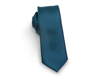 Peacock Kids Tie | Boys Necktie in Dark Teal | Boys Sized Tie in Teal Matching Oasis and Peacock | Kids Tie Size (fits ages 5-10)