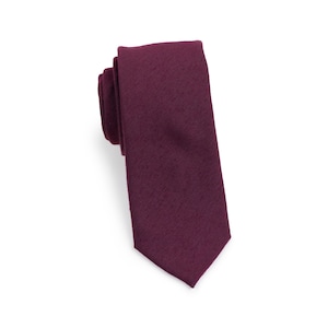 Slim Cut Tie in Burgundy Matte Finish Mens Tie in Elegant - Etsy