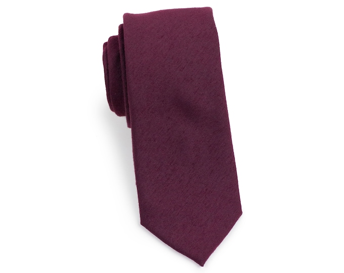 burgundy slim tie