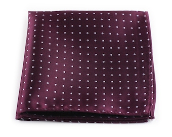 Polka Dot Pocket Square Black | Men's Suit Hanky in Black with Silver Polka Dots