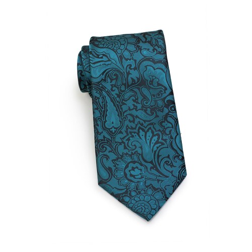 Peacock Tie Paisley Mens Tie in Peacock Teal Mens Neckties Etsy