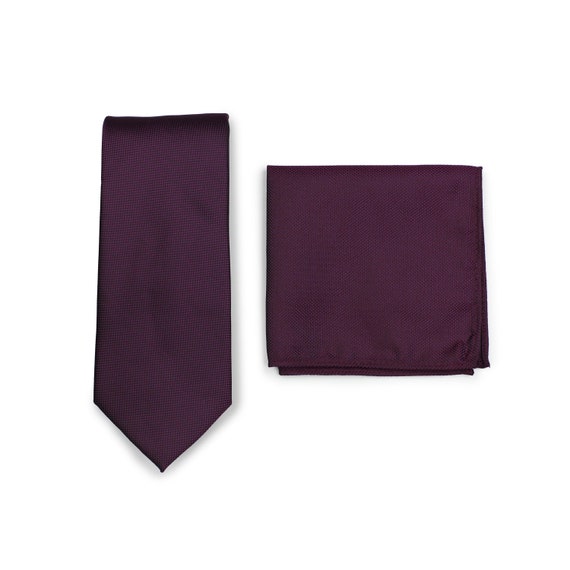 Tie and Handkerchief - Dark purple/patterned - Men