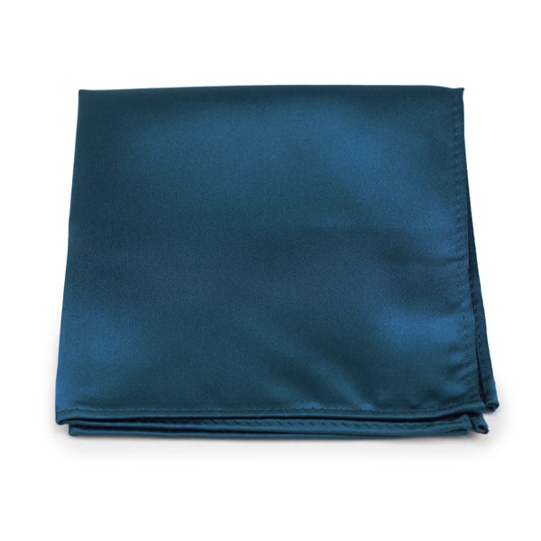 Peacock Pocket Square | Men's Pocket Square in Dark Teal Blue | Wedding Hanky in Dark Turquoise | Pocket Square size of 10 x 10 inches