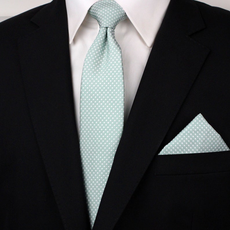 Dusty Mint Skinny Tie Wedding Neckties in Dusty Mint in Slim - Etsy
