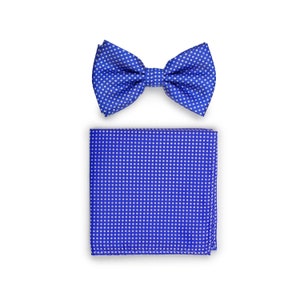 Horizon Blue Bow Tie Set | Mens Bow Ties in Horizon Blue with Matching Pocket Square | Wedding Bow Tie in Horizon in Pre-Tied Style