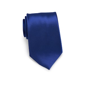 Royal Blue Tie | Men&#39;s Tie in Solid Royal Blue | Solid Colored Men&#39;s Necktie in Bright Royal Blue | Royal Blue Wedding Ties