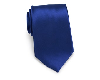 Royal Blue Tie | Men's Tie in Solid Royal Blue | Solid Colored Men's Necktie in Bright Royal Blue | Royal Blue Wedding Ties